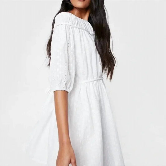 Broderie Tie Back Mini Dress