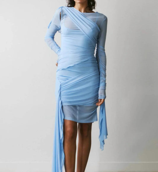 Draped Mesh Dress