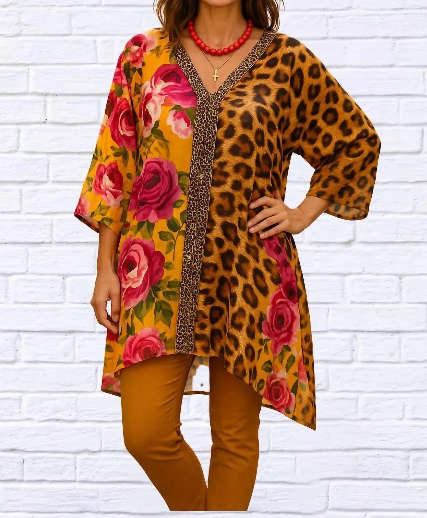 Demi Chiffon Animal And Floral Blouse