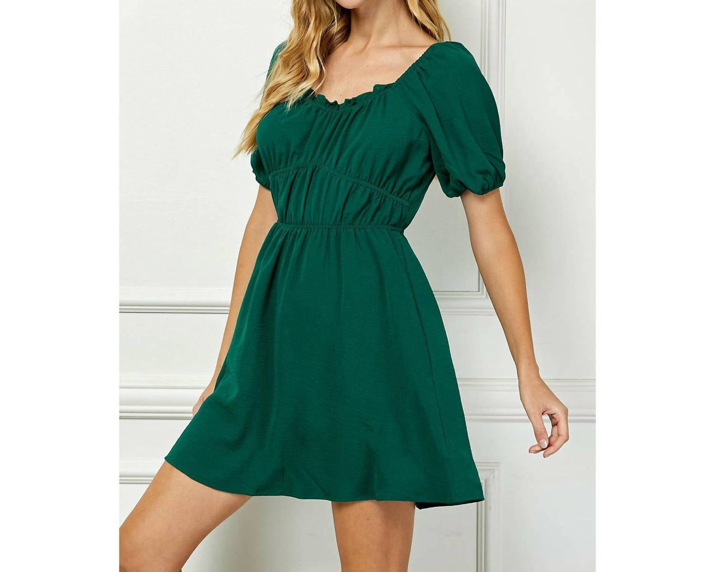 Puff Sleeve With Juliette Waist Tiered Dress
