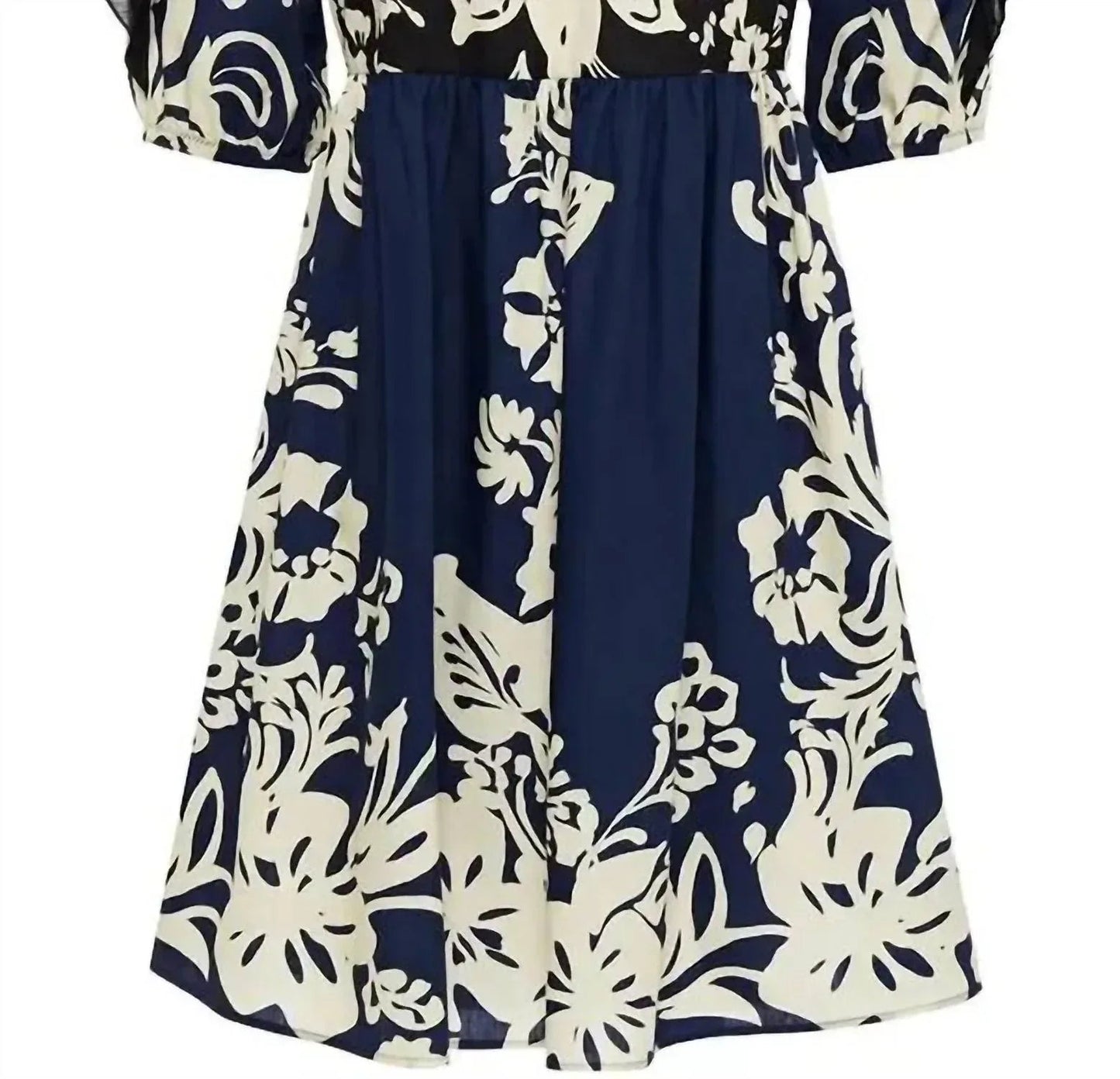 Cold-Shoulder Poplin Dress