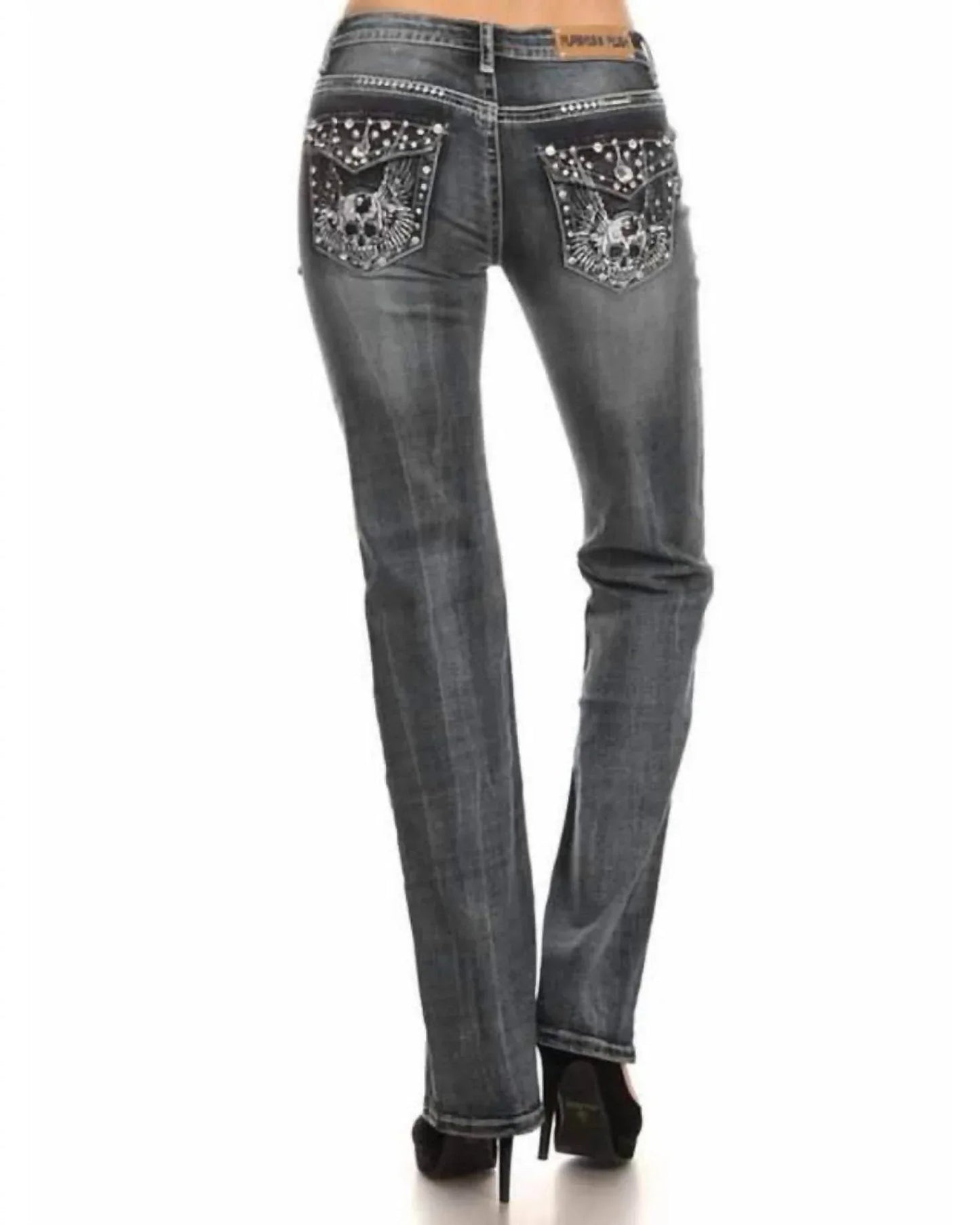 Naughty Too Distressed Skull Jean
