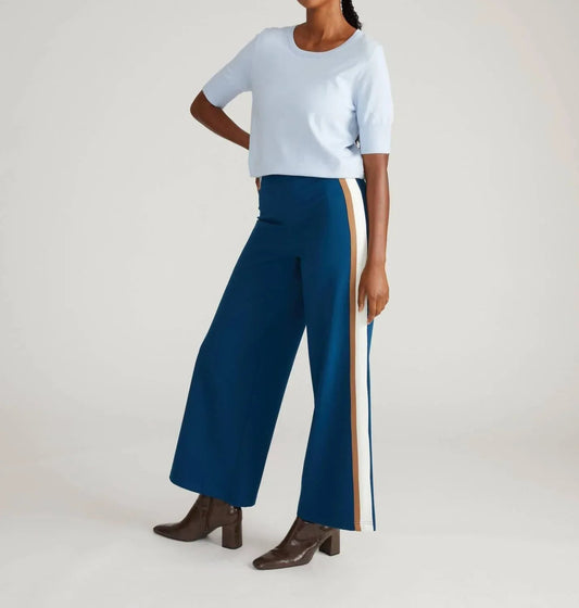 Stephanie Weite Hose mit Streifen aus Ponte-Material
