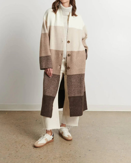 Sutton Langarm-Mantelstrickjacke