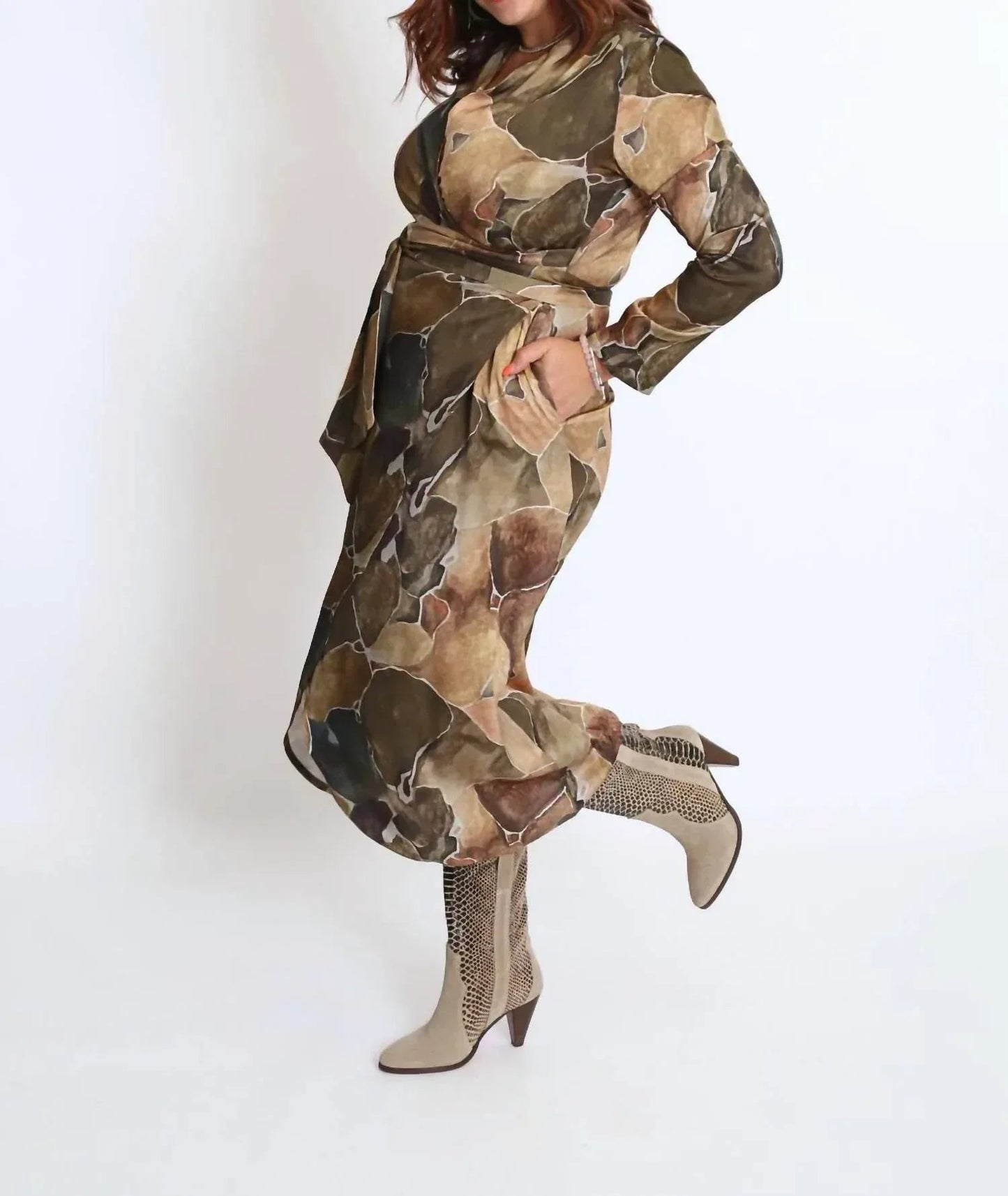 Wickelkleid Midi mit Print
