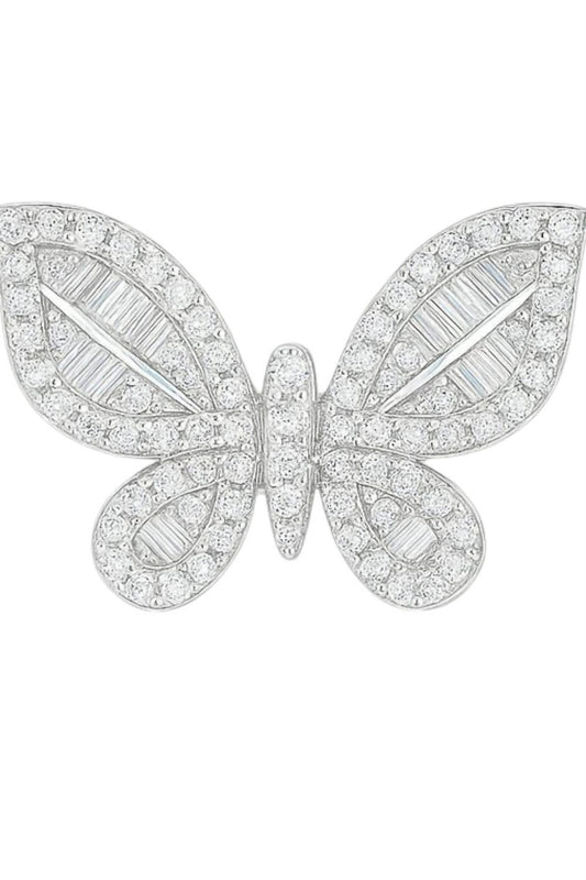 Women's Cubic Zirconia Butterfly Stud Earrings
