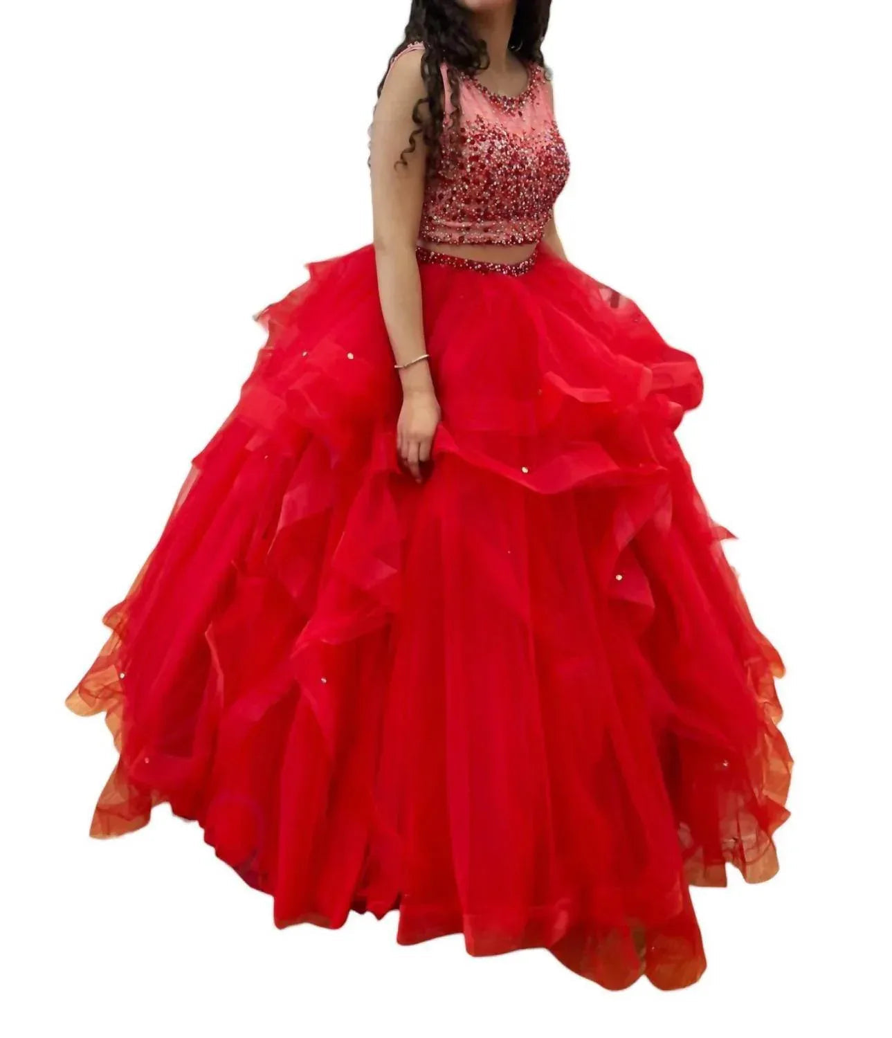 Rundhals-Quinceañera-Kleid