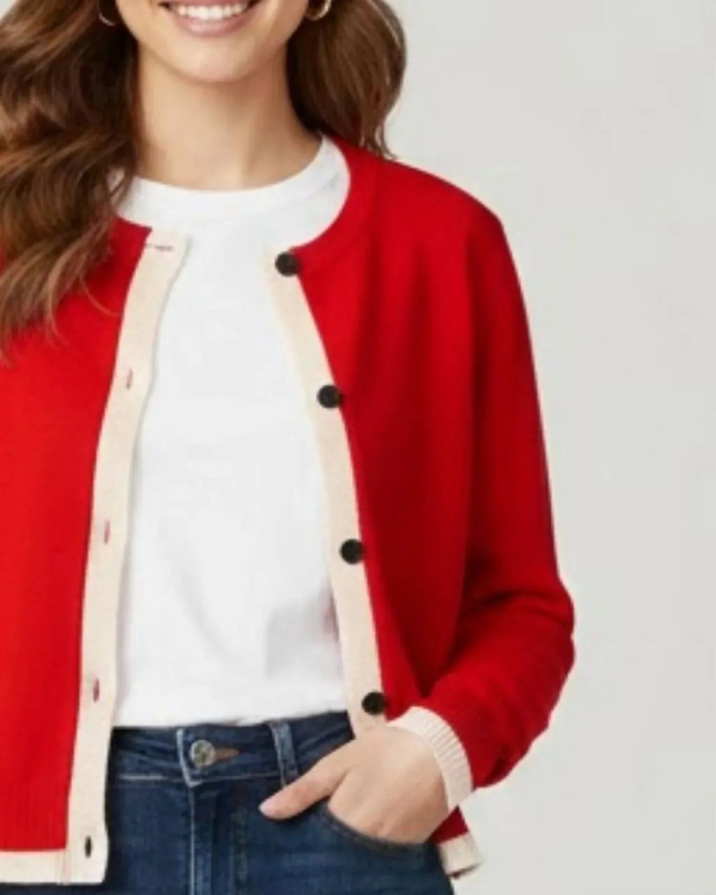Gwendy Knopfleisten-Strickjacke