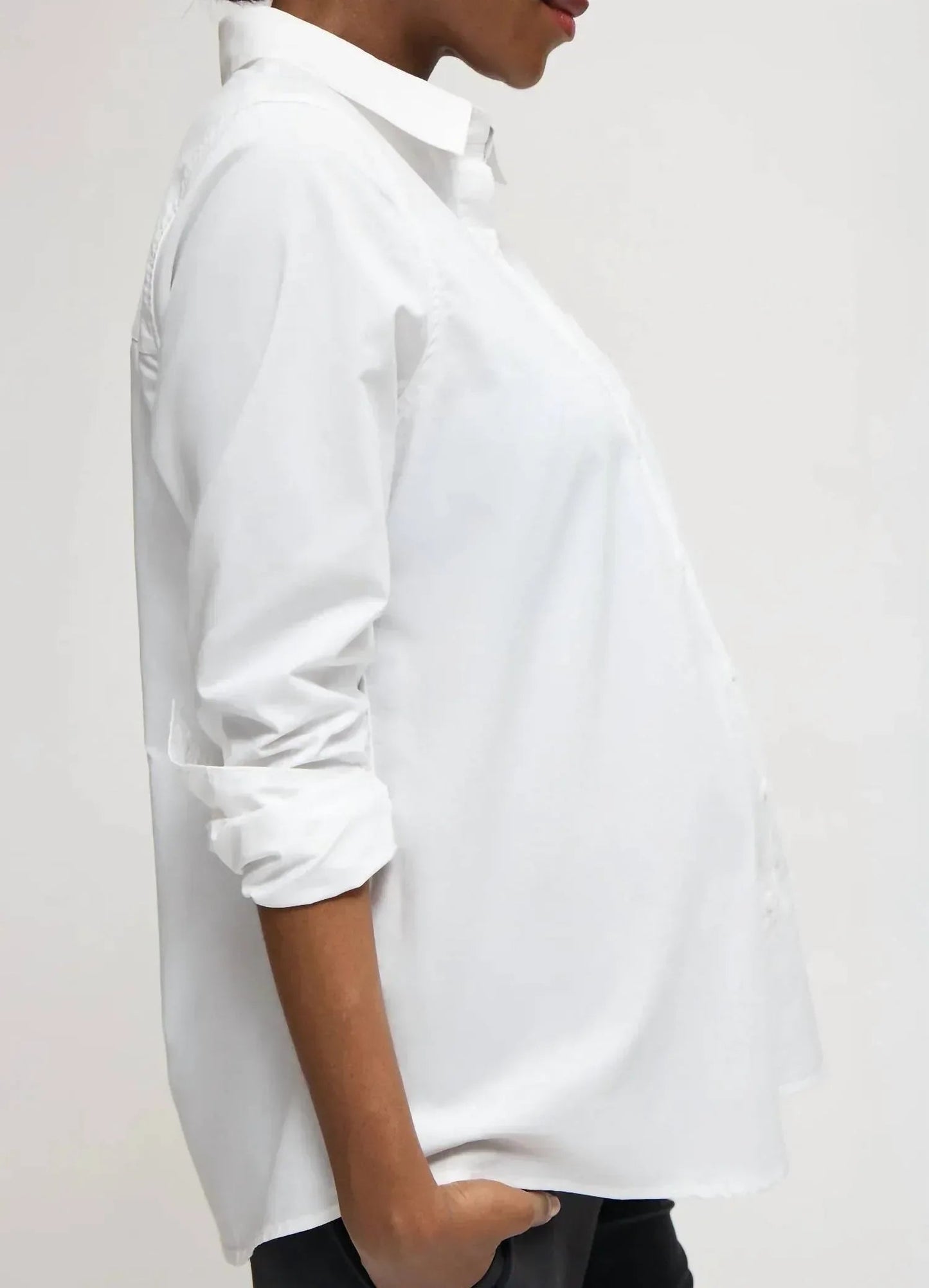 Classic Button Down Poplin Maternity And Nursing Shirt