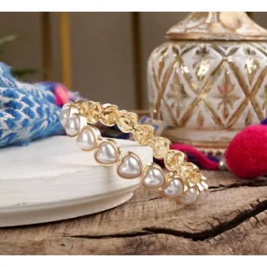 Women's Pearl Heart Stretch Bracelet