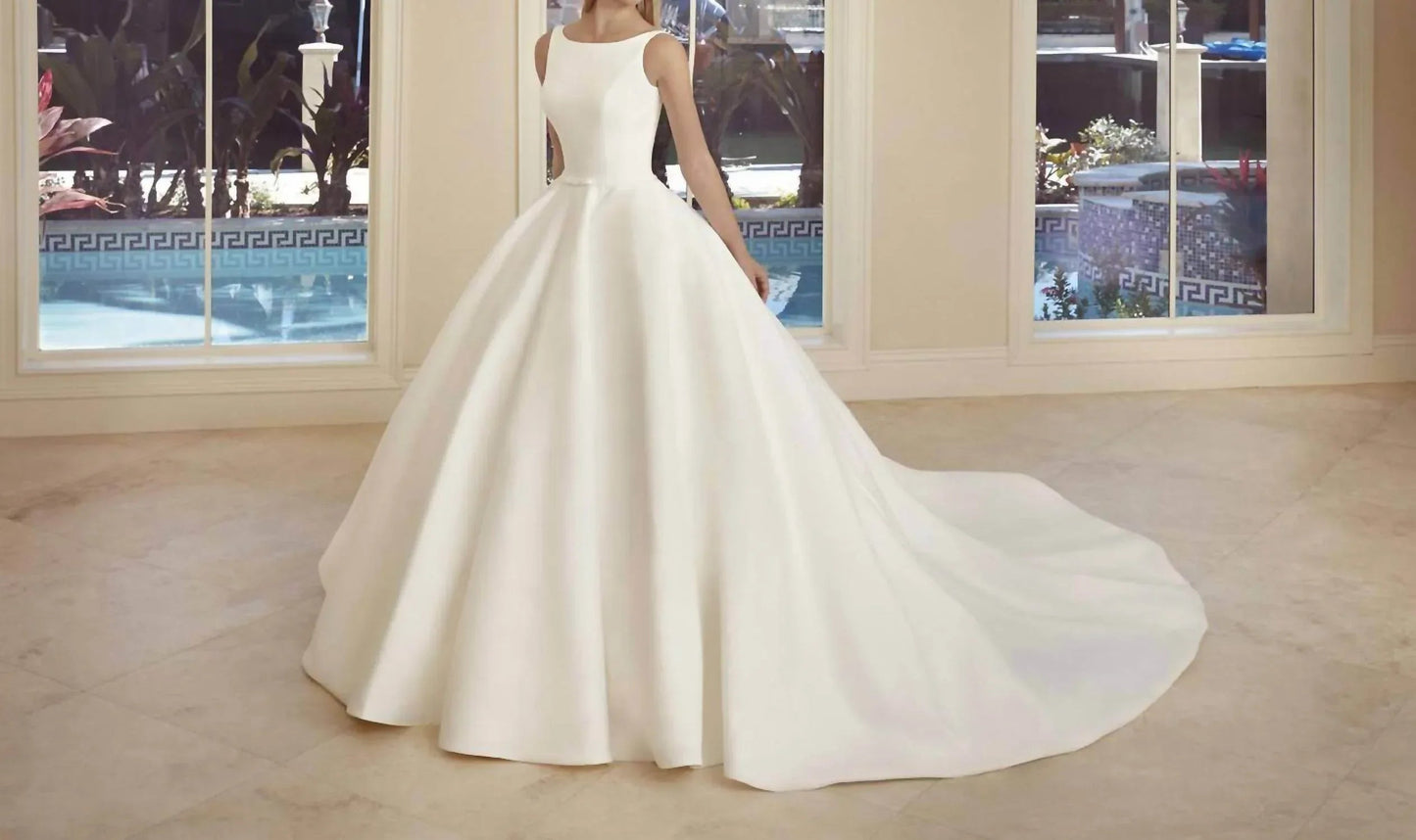 Satin Bateau Ball Gown
