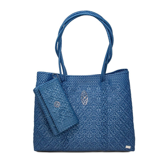 Women's Travel Woven Tote Bag With Clutch