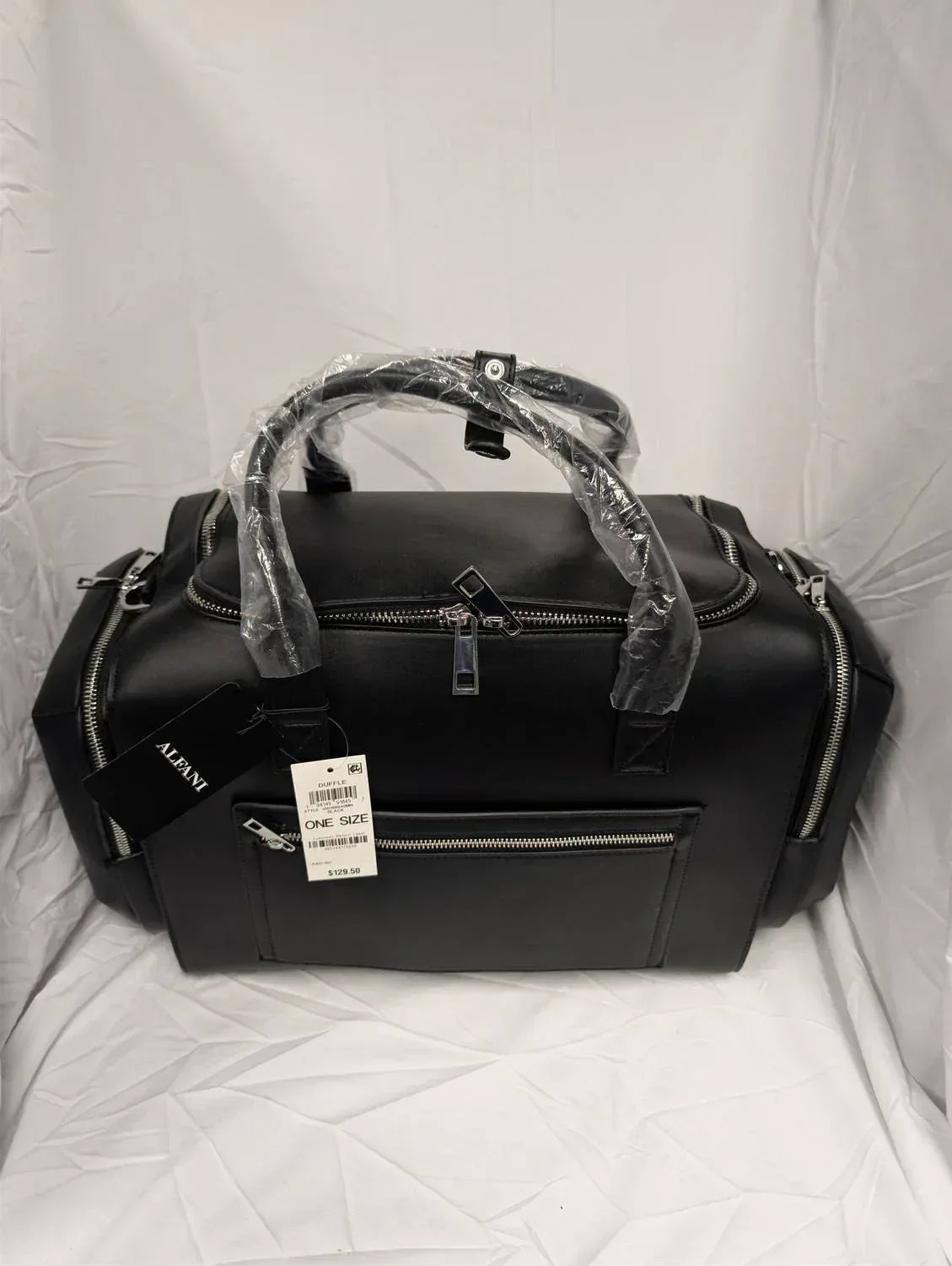 ALFANI LEATHER DUFFLE BAG