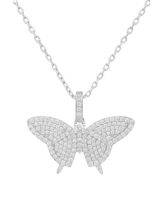 Women's Moissanite Pave Butterfly Necklace