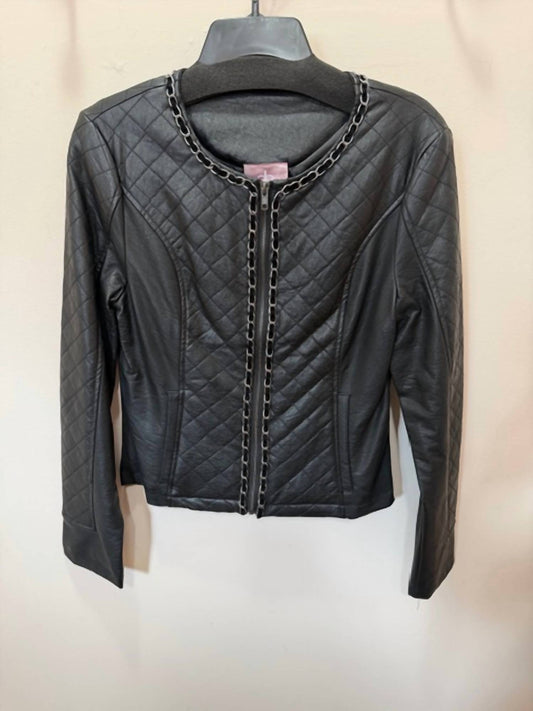 Women's Faux Leather Quilted Jacket