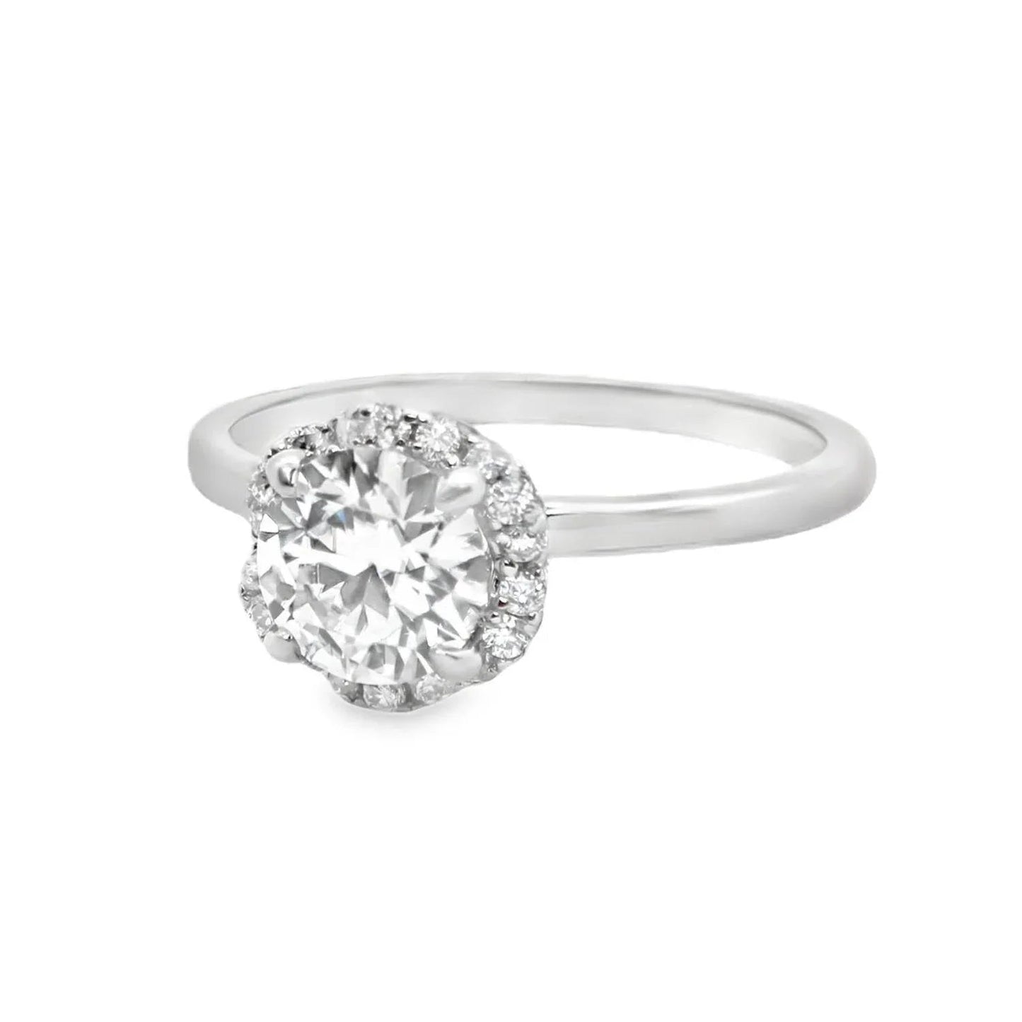 Damen Moissanit Halo Blumenring