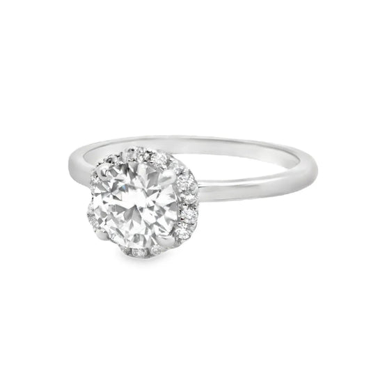 Women's Moissanite Halo Flower Ring