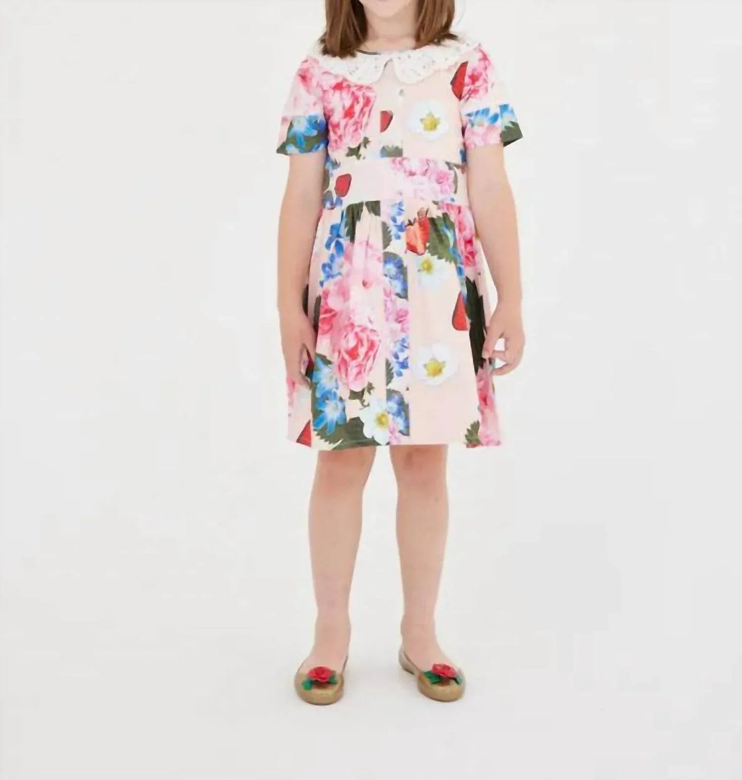 Strawberry & Peonies Printed Dress