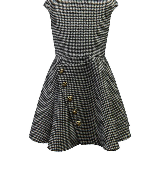 Mädchenkleid David Charles Houndstooth mit Kappenärmeln