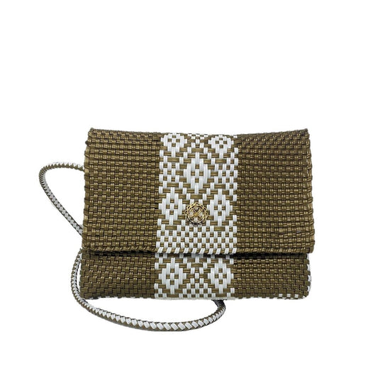 Women's Woven Long Braided Strap Crossbody Bag