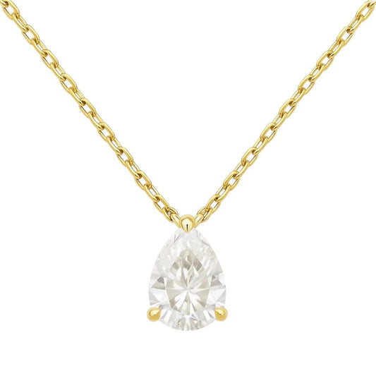 Women's Moissanite Pear Shape Solitaire Necklace