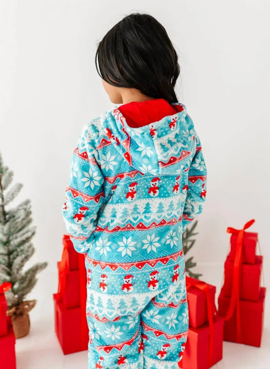 Kinder Microfleece-Kapuzenoverall