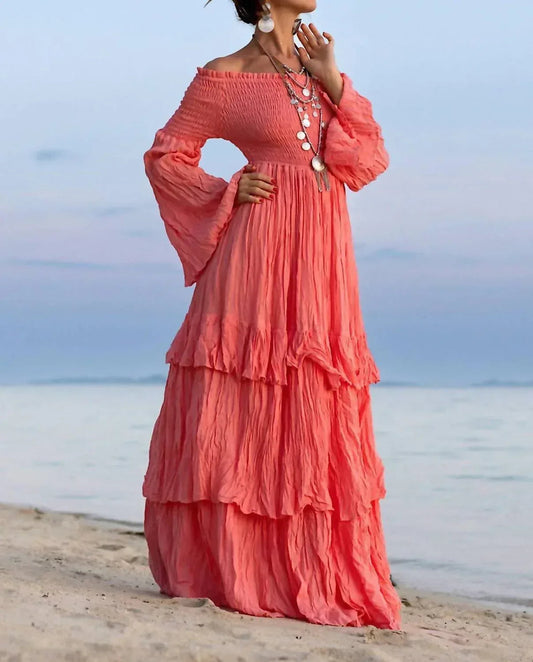 Women's Sexy Shoulders Maxi Dress