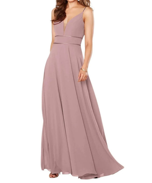 Bridesmaid Dress with Double Banded Waist