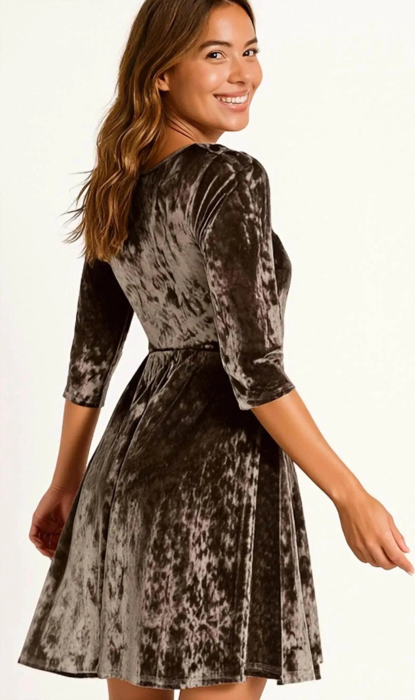Studded Velvet Skater Dress