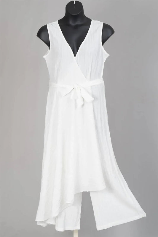 Belted Sleeveless Jumpsuit