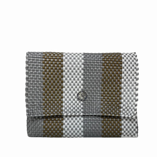Women's Woven Stripe Long Braided Strap Crossbody Bag