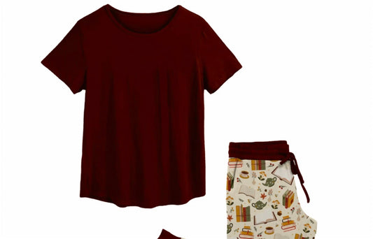 Women's Short Sleeve Top And Jogger Pants Set