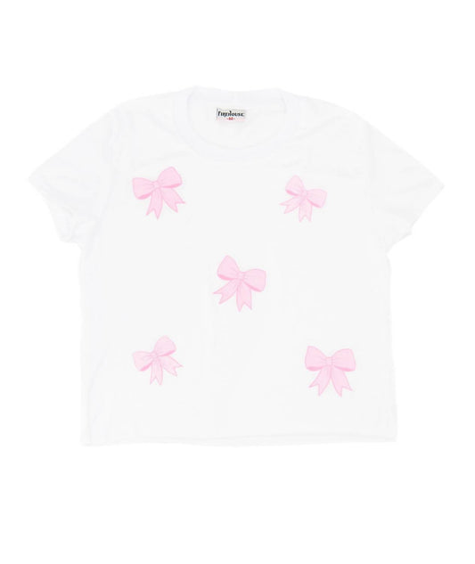 Mädchen-T-Shirt mit Mohnblumen-Schleifen-Muster