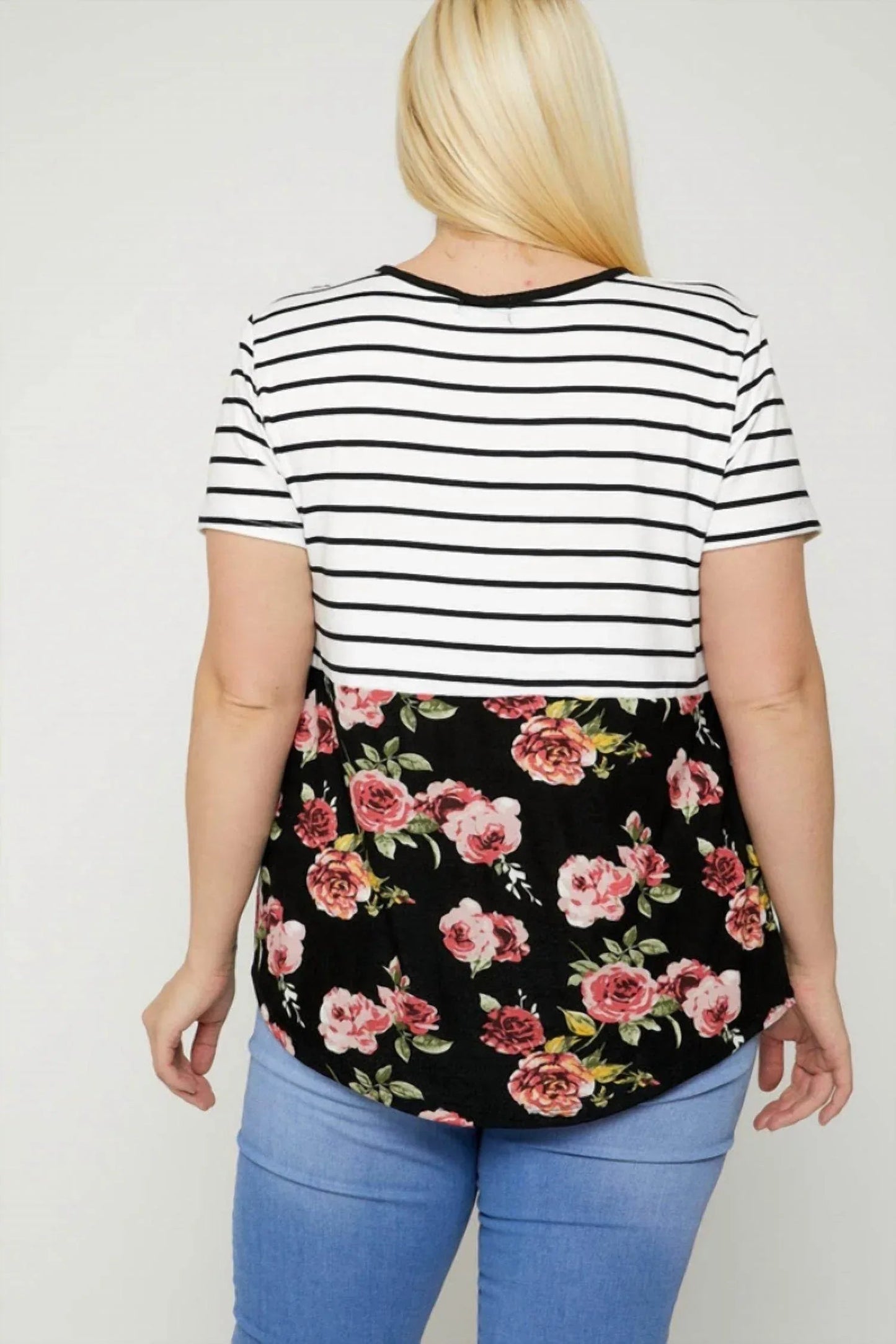Stripe & Floral Top