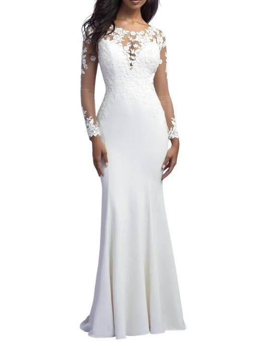 Brautkleid mit aufwendiger Spitzenapplikation