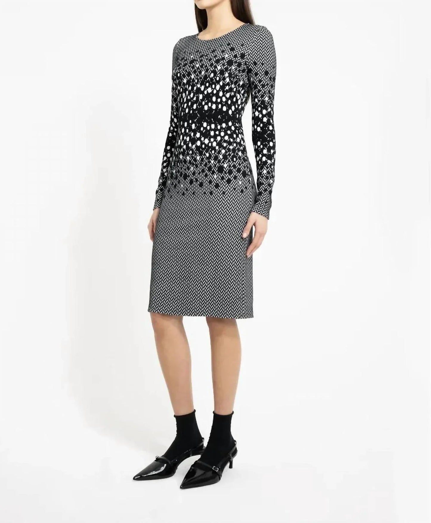 Winter-Jacquardstrickkleid