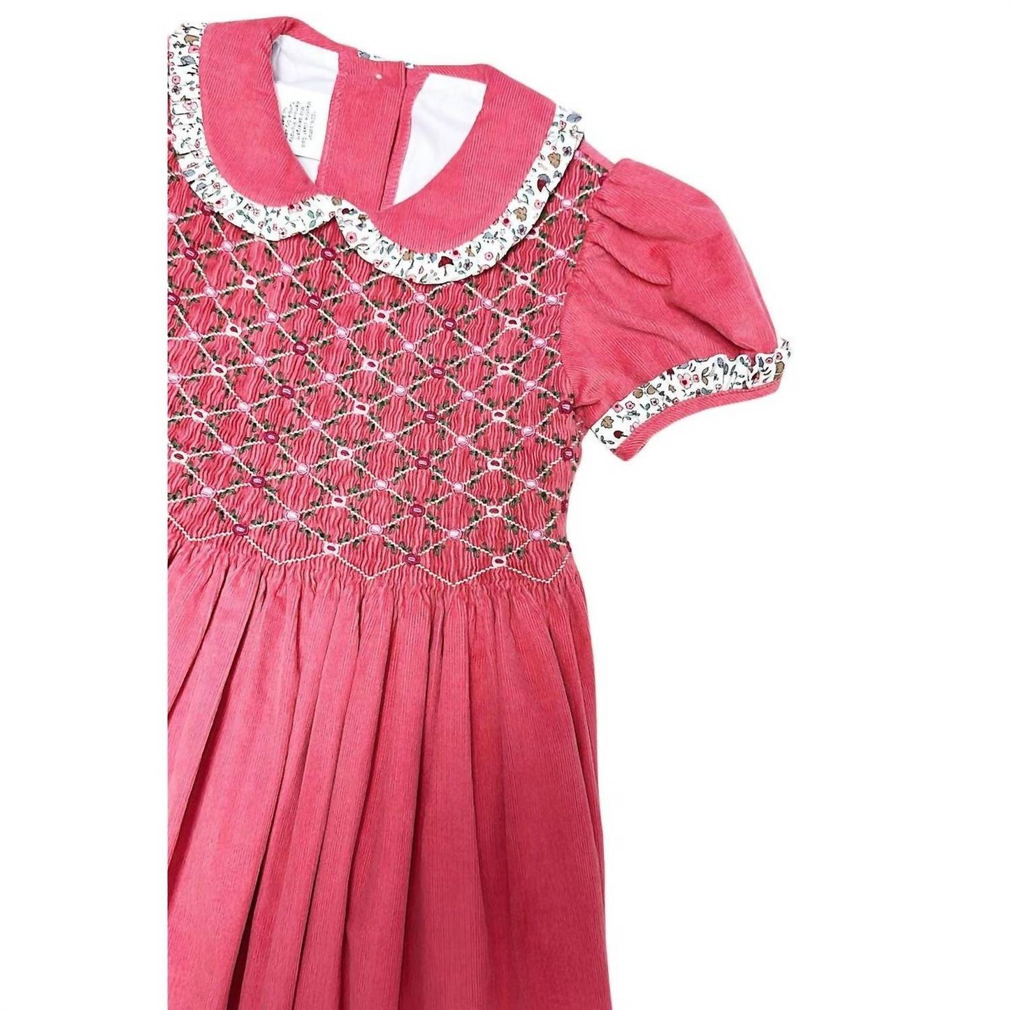 Girl's Isabella Hand Smocked Corduroy Dress