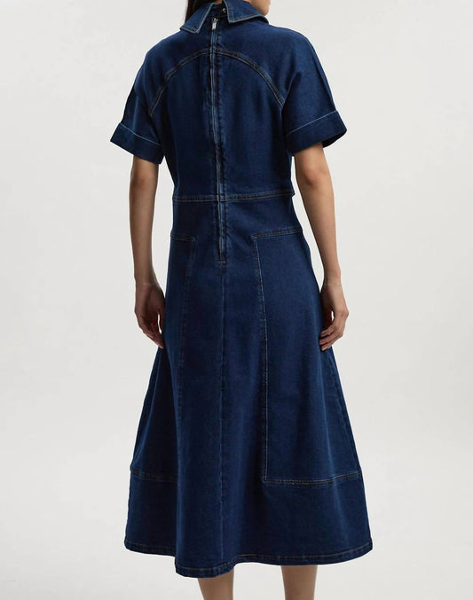 Stretch-Denim-Kleid mit Gürtel - Petite