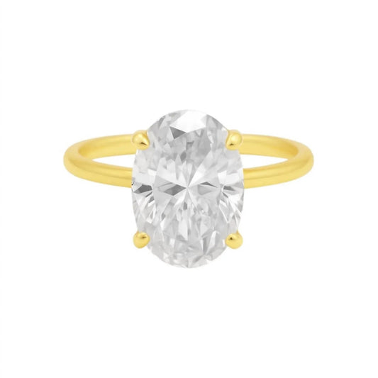 Women's Solitaire Oval Moissanite Ring