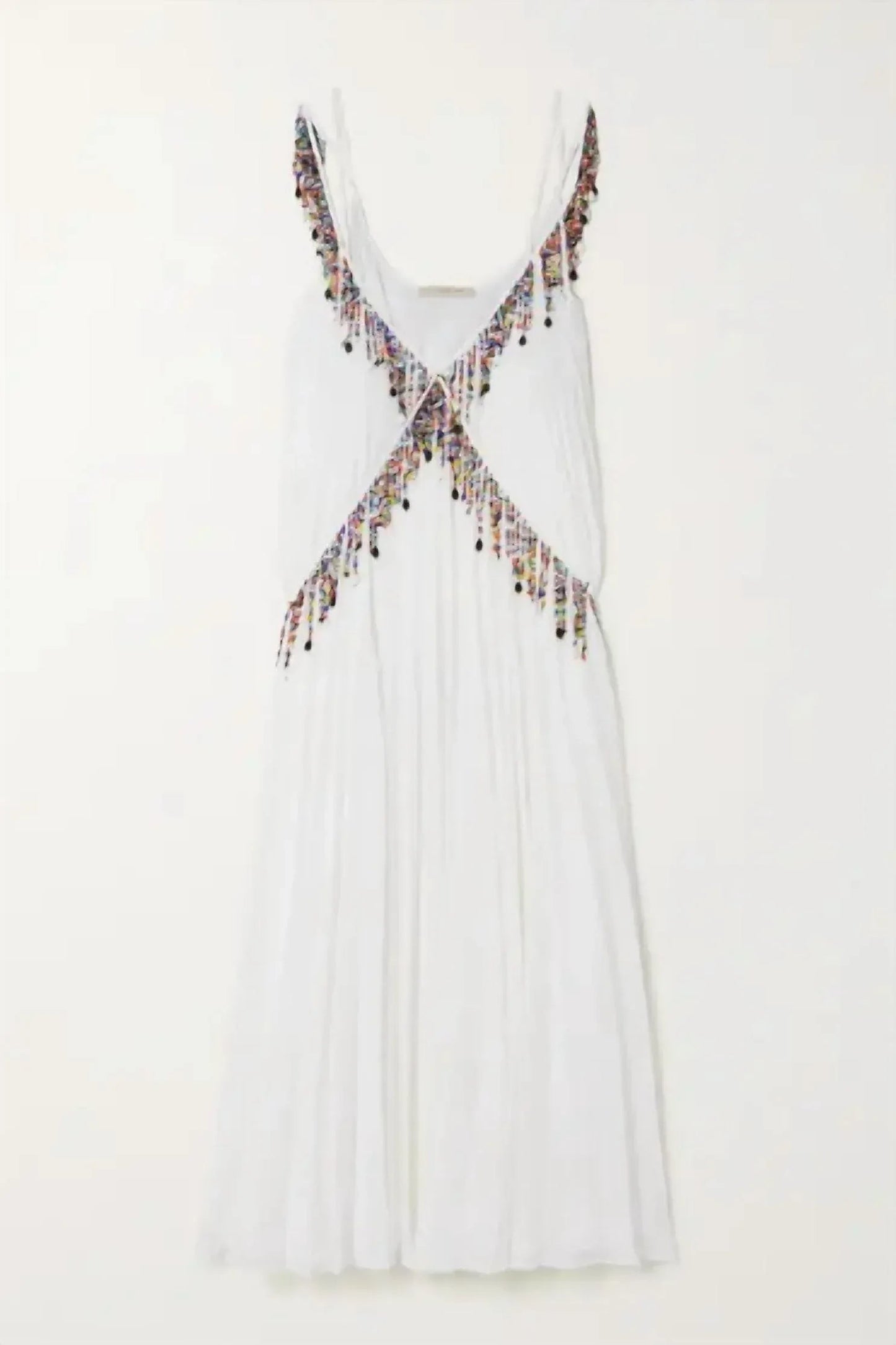 Pleated Bead-Embellished Georgette Mini Dress