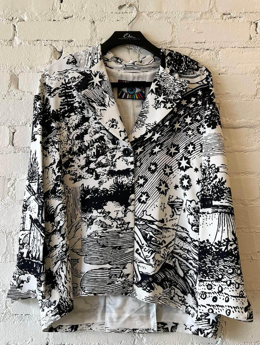 Women's Modern Toile Pleated Jacket