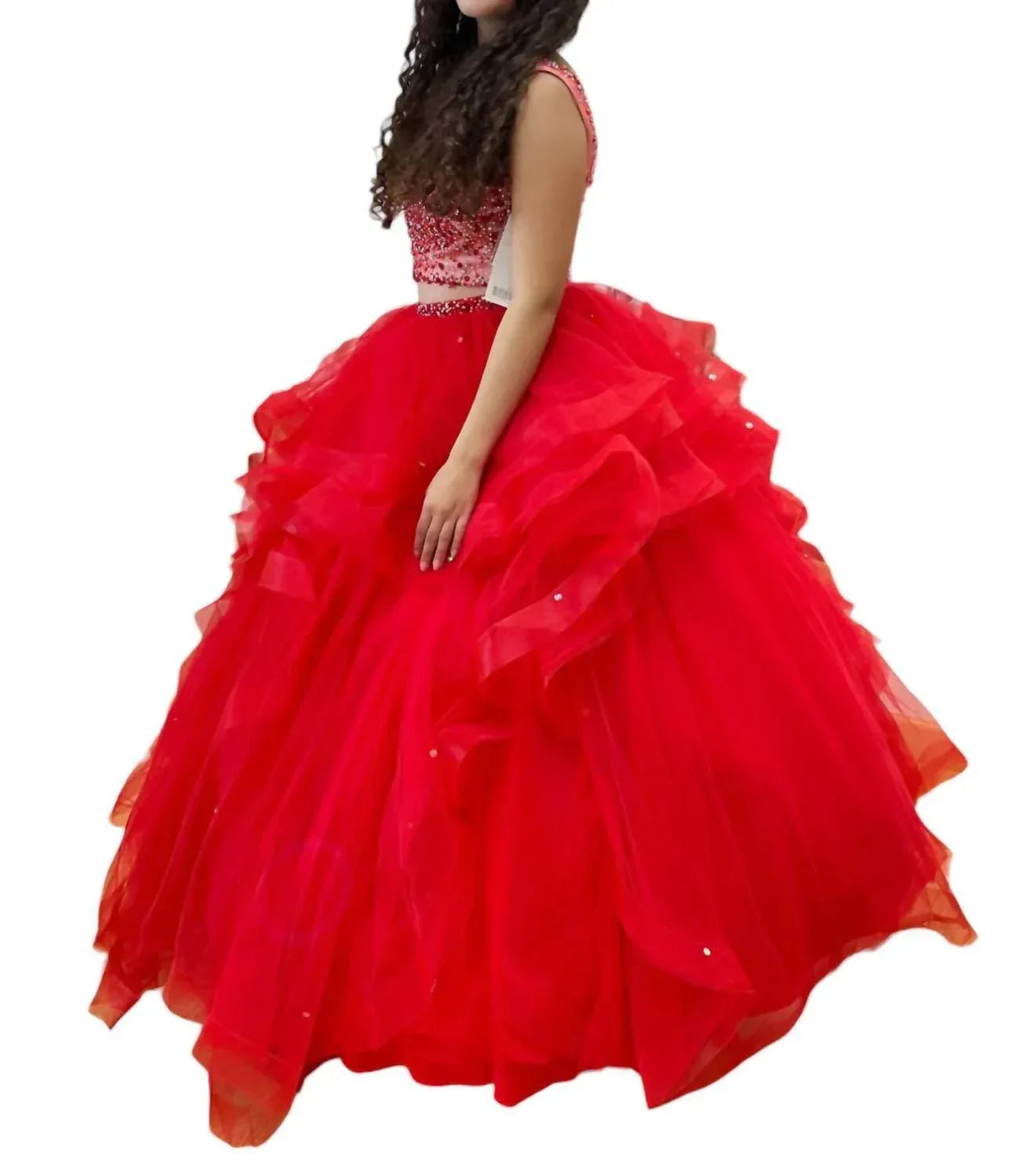 Rundhals-Quinceañera-Kleid