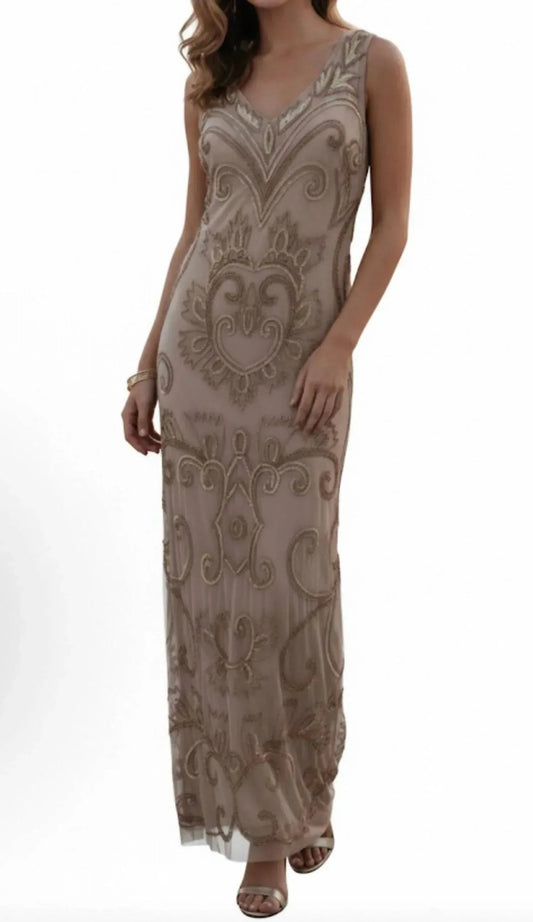 Damen Abendkleid mit Perlenstickerei