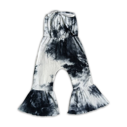 Mädchen Schwarzer Batik-Jumpsuit