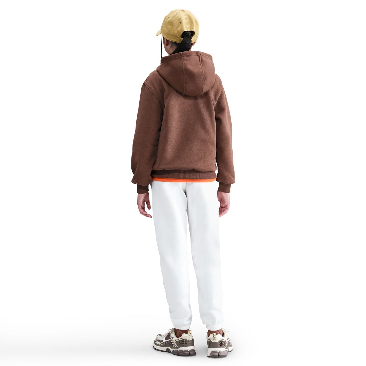 Nike Kinder Fleece-Pullover-Hoodie – Fauna Braun/Weiß