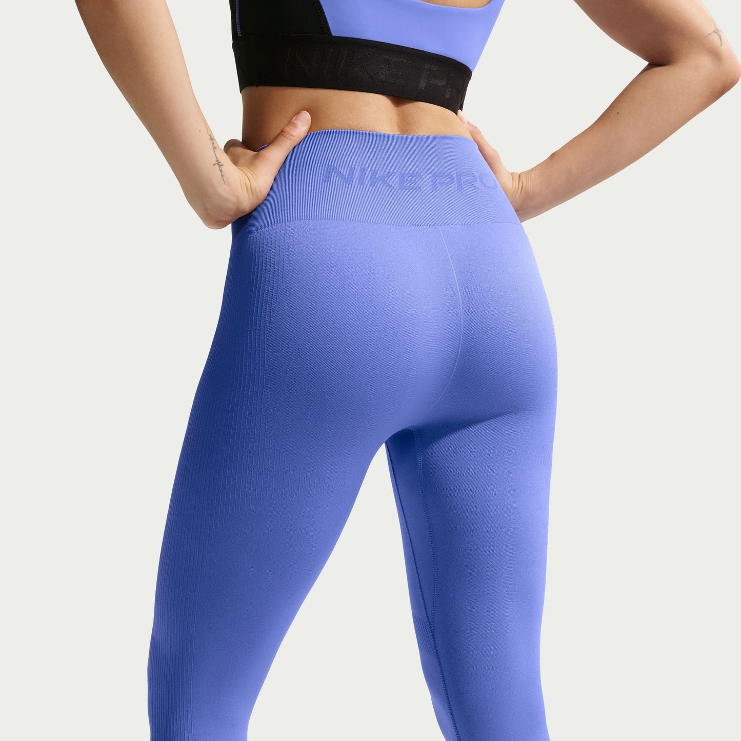 Nike Damen Pro Nahtlose High-Waist Leggings - Blau