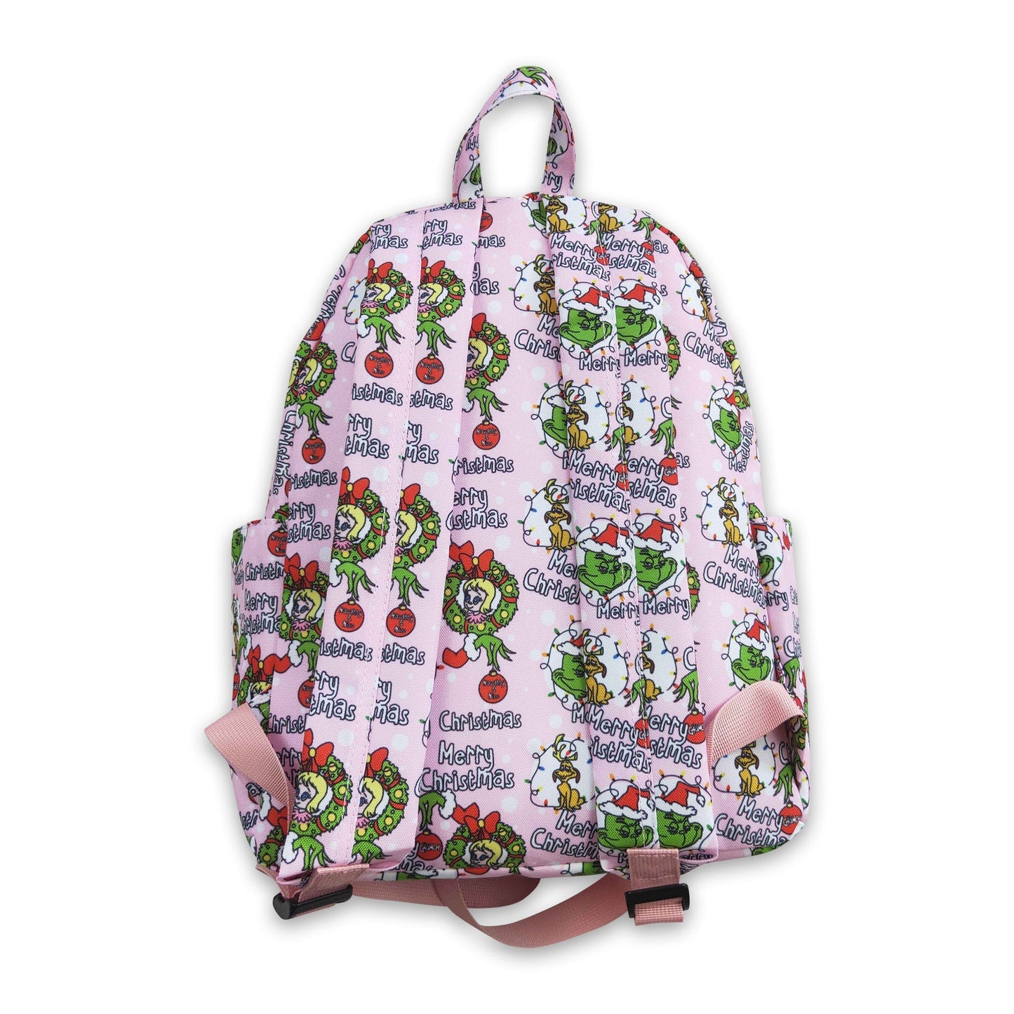 Fröhliche Weihnachten pink-grüner Gesichts-Mädchenrucksack