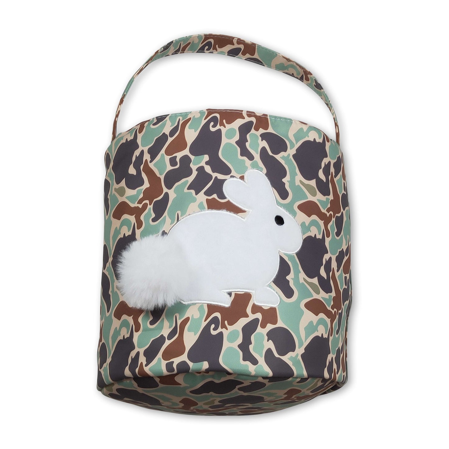 Osterkorb für Jungen mit Camouflage-Hasen-Stickerei