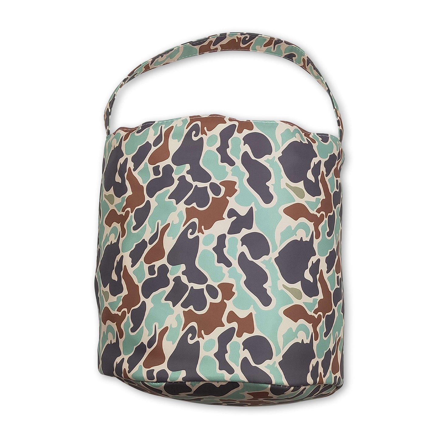 Osterkorb für Jungen mit Camouflage-Hasen-Stickerei