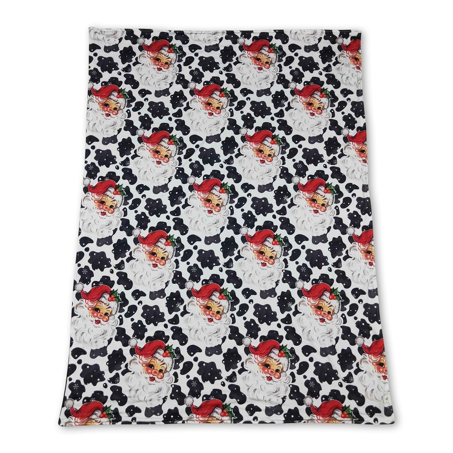 Cow print santa baby kids Christmas blankets